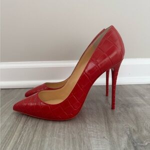 Christian Louboutin So Kate 120 Persan Pink Red Croc Ali Stiletto heel pump